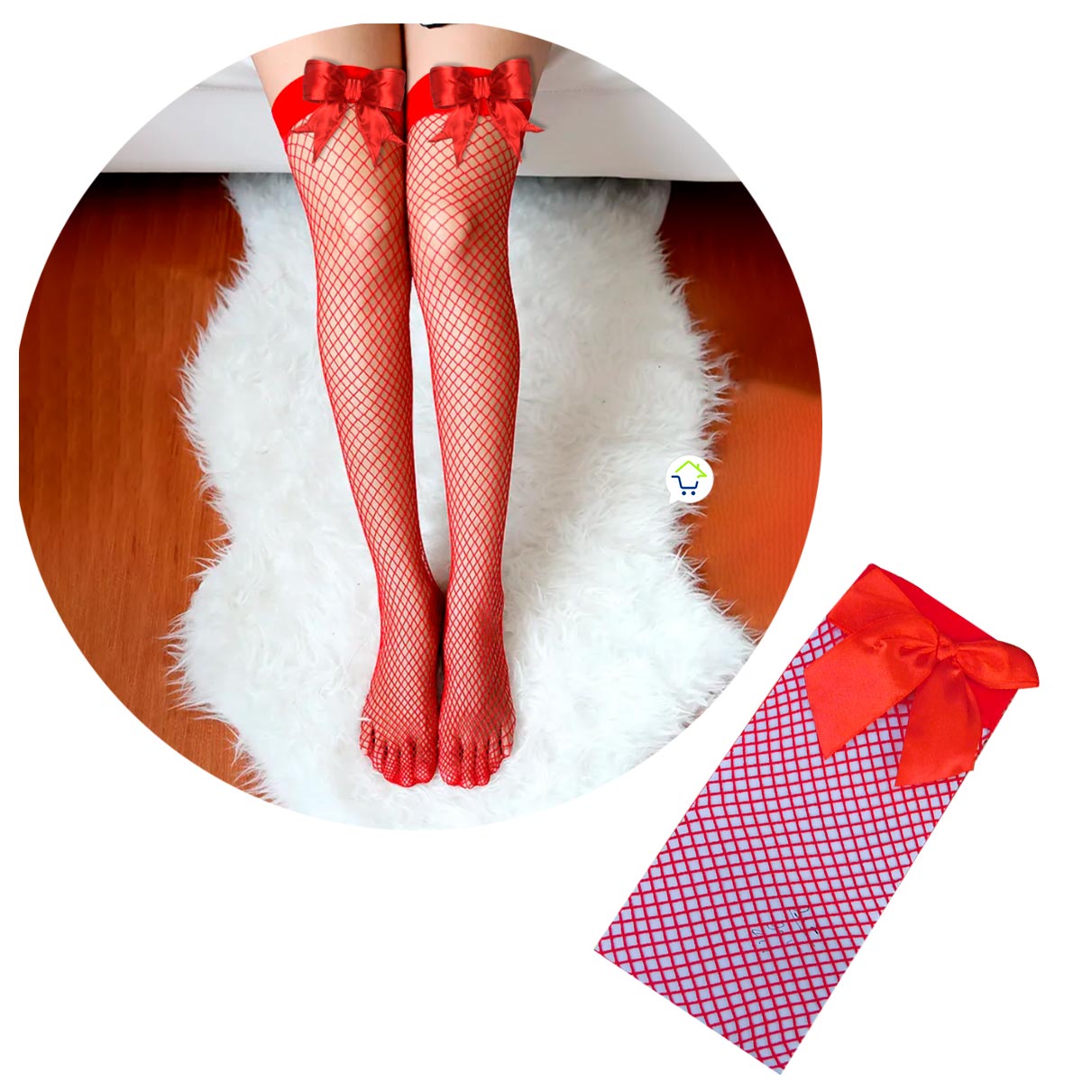 Miniatura 3 de Medias De Malla Red Con Moño Media AF659